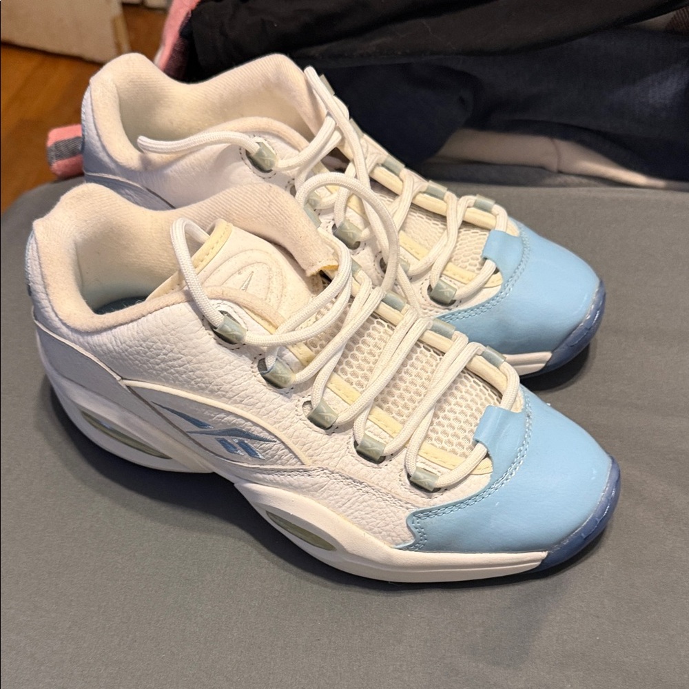 Reebok White and Light Blue Athletic Shoes